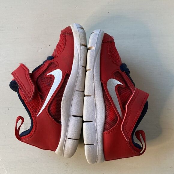 Nike Free Run 3 Slip On Red & Blue Sneakers Size 5C - Picture 3 of 12